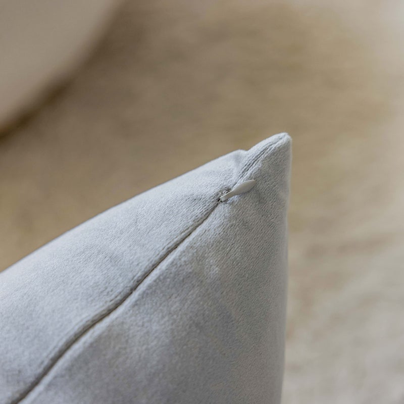 Demetex Grey Pillow Covers 26x26 Soft Velvet Throw Pillow Cases Square Decorative Plush Euro Shams Pillowcases for Living Room Sofa Couch Bed  Set of 2  26 x 26 inch  Silver - Image 5